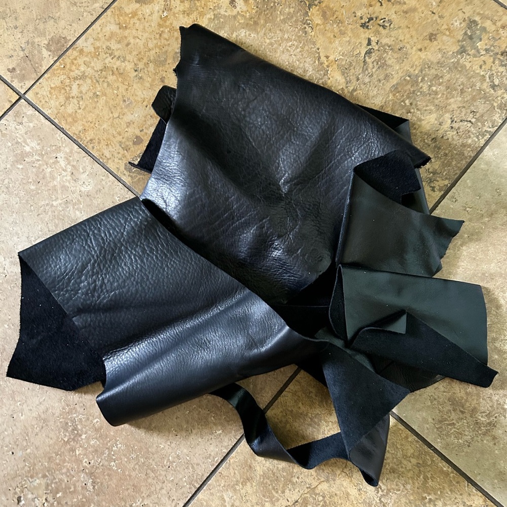 #3A- Leather remnants pieces perfect for crafting